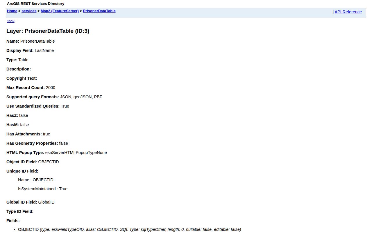 Jasper County release workflow fields in the official inquiry service