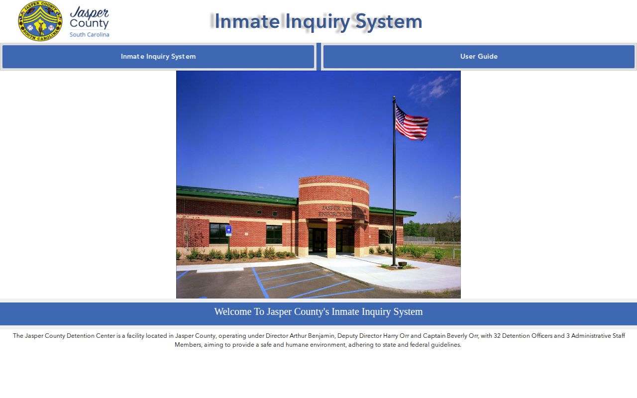 Jasper County 24-hour release check in the official inmate inquiry