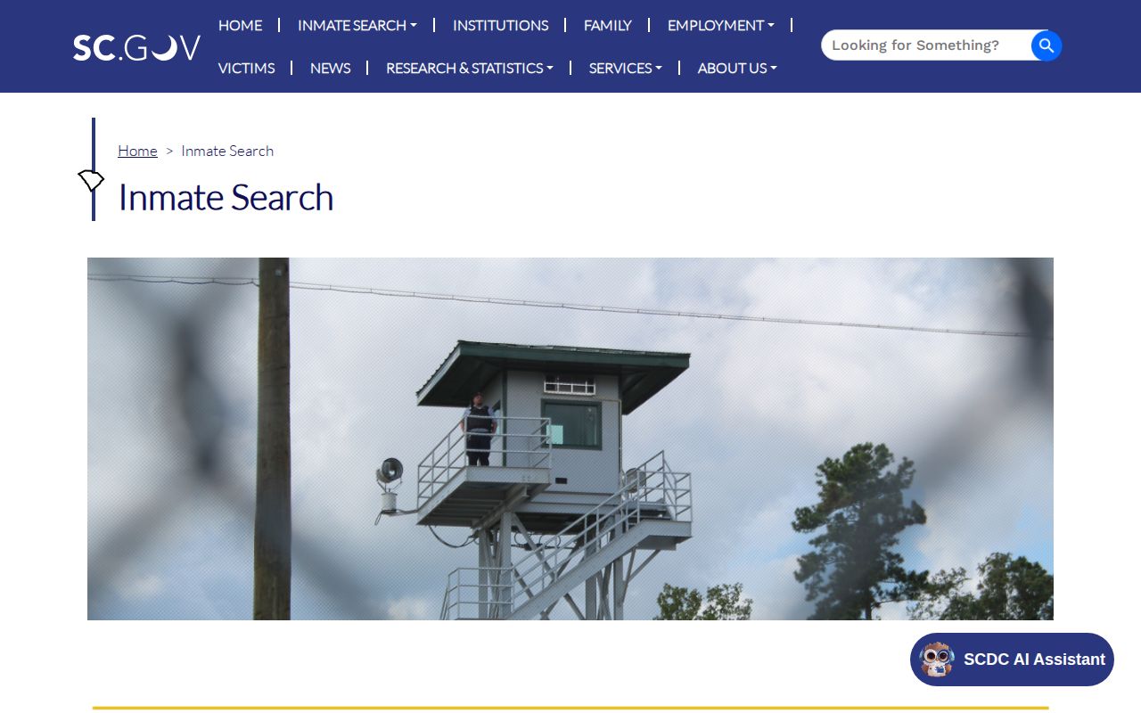 SCDC search disclaimer used for a Jasper County release date lookup
